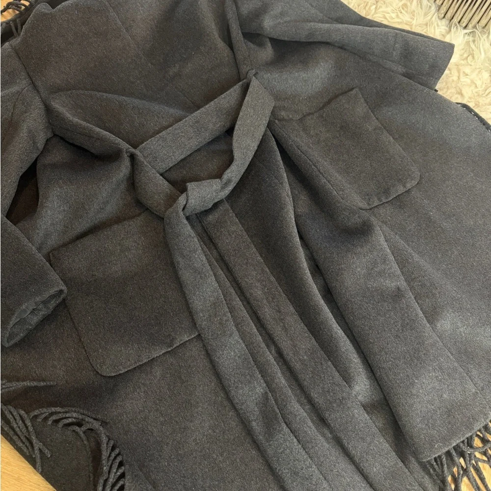 New with tags Ann Taylor Fringe Gray Coat - Picture 5 of 6